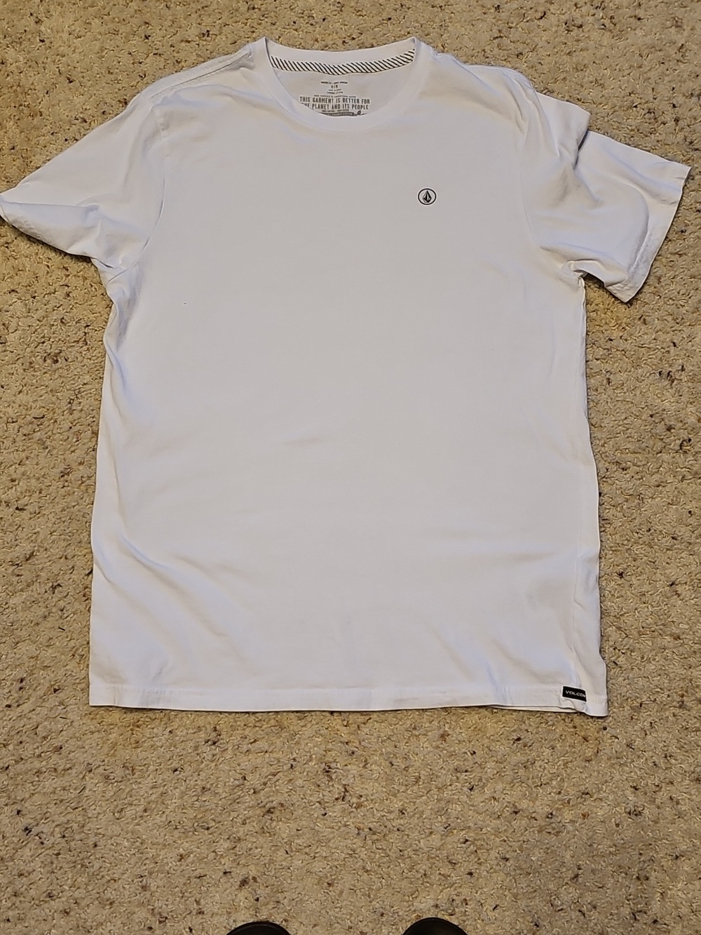 🪨Volcom Men's White Short-Sleeve Logo Crew T-Shirt